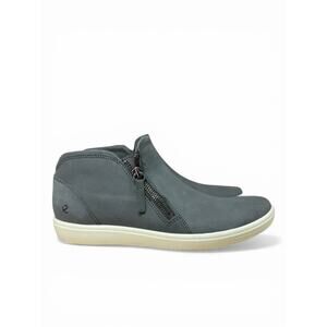Size 10/10.5 ECCO Soft 7 Zip Bootie Gray Nubuck Leather Comfort Shoe